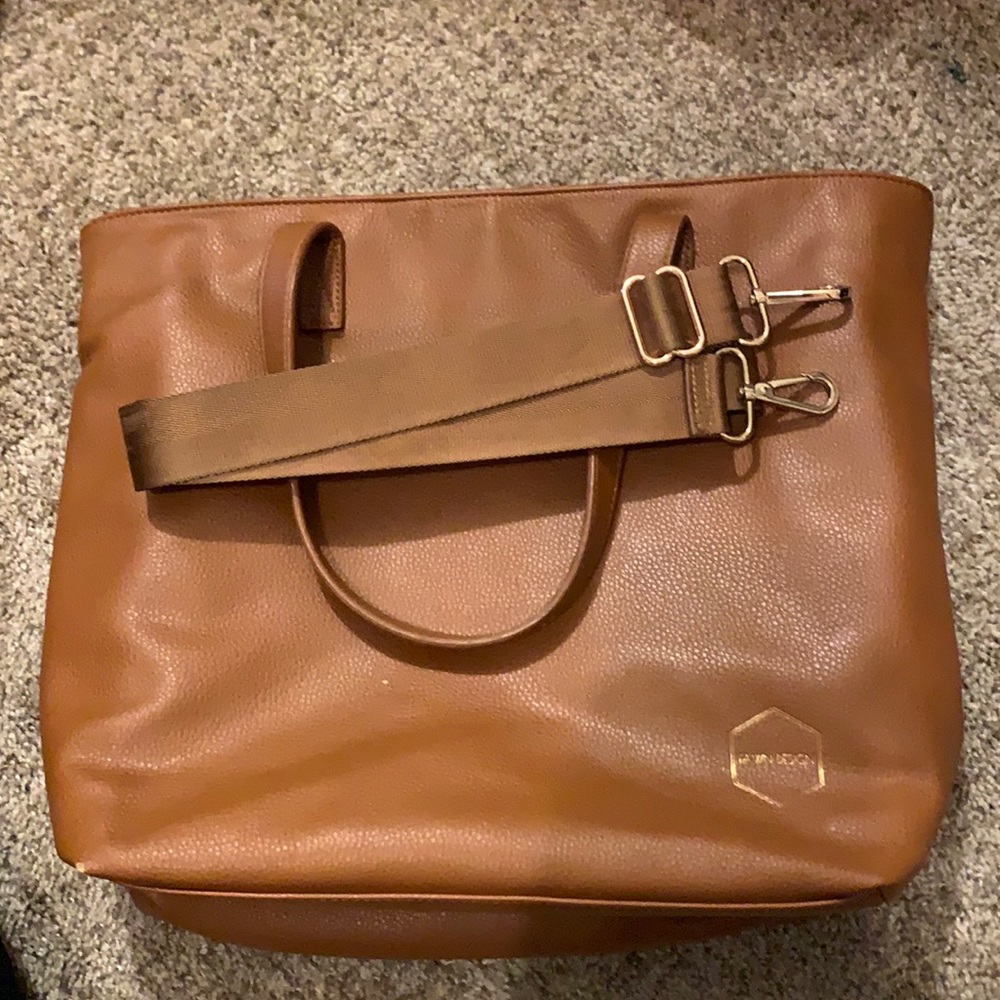 Fawn design large crossbody bag brown with strap